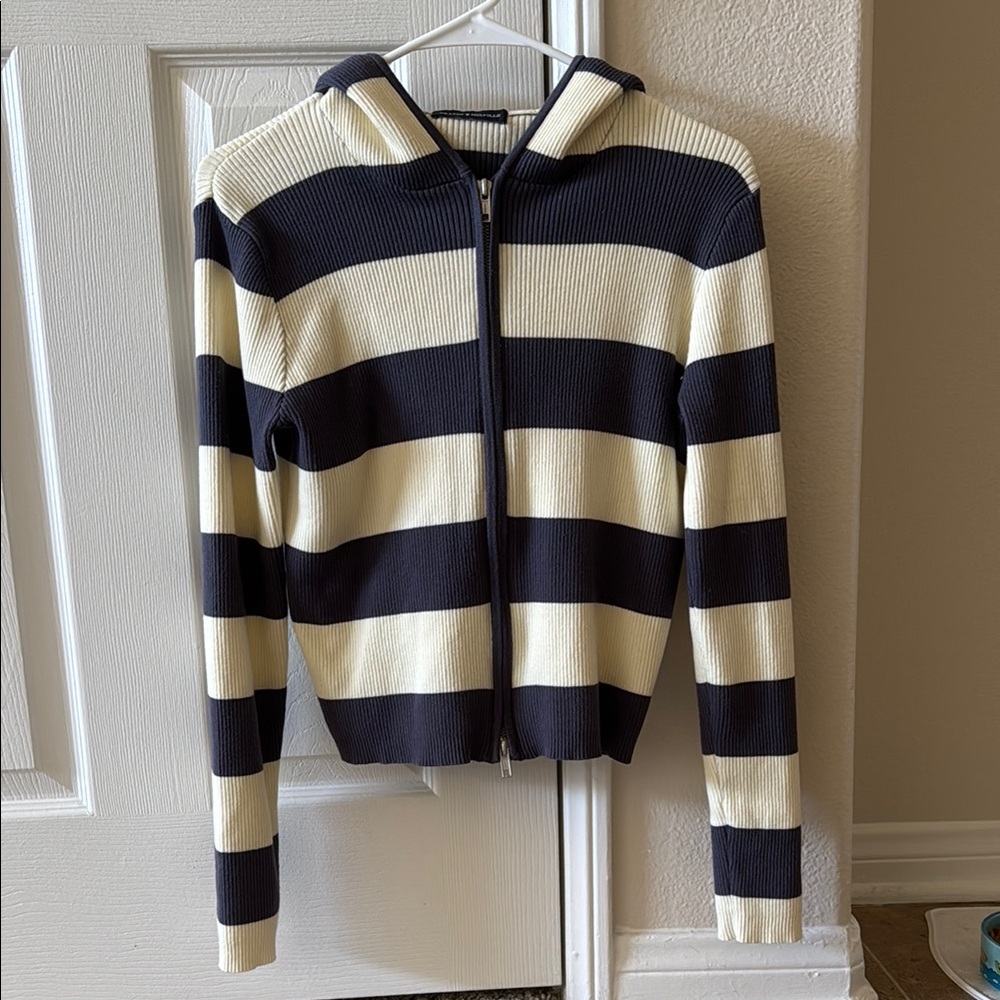 Striped blue and White Hoodie
